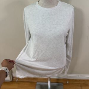 Sweaty Betty Focus Training Long Sleeve Top White Lily S EUC Activewear Workout